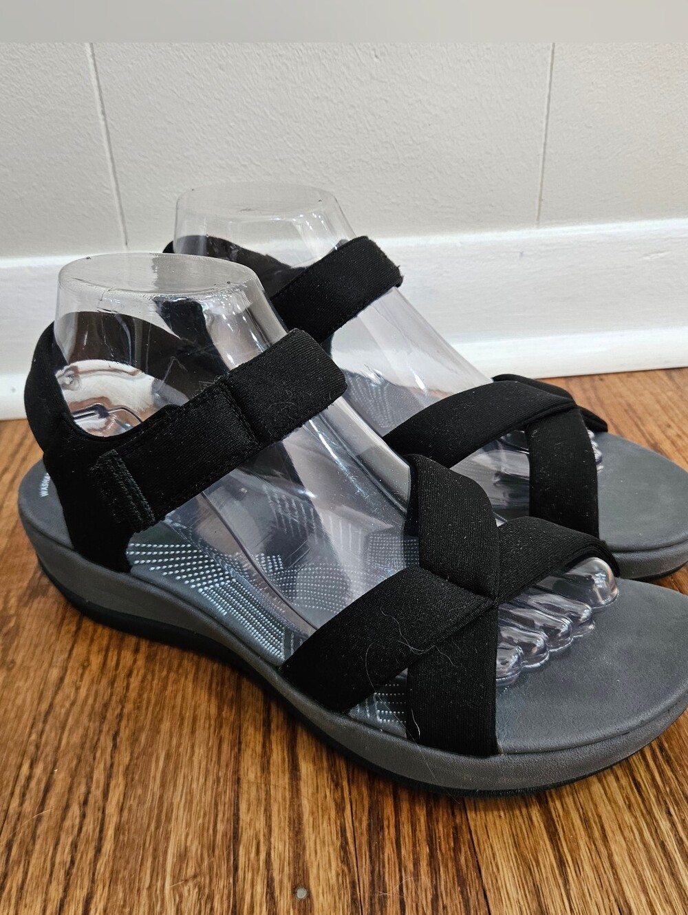Clarks Cloud Steppers Womens Sandals 8 Textile Washable Beach Comfy Walking